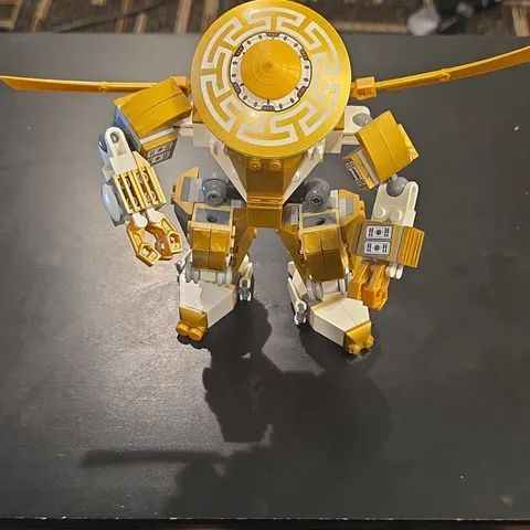 LEGO Built Robot/Mech Figure Model Mech Build, White & Gold, Plastic