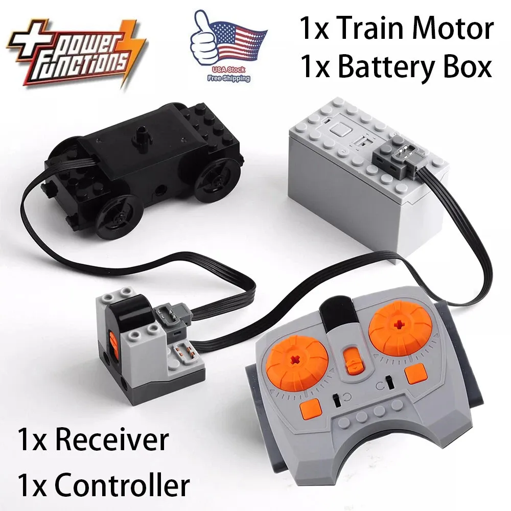 4x Power Functions Battery Box Train Motor IR Receiver Controlled For Lego Set
