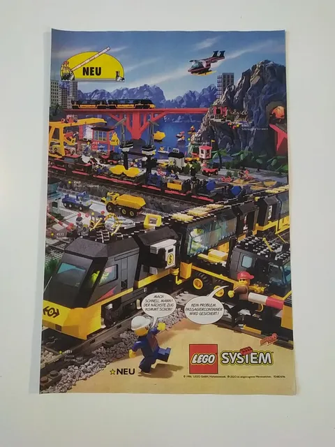 Rare Advertising Flyer Promotional Sheet LEGO City City Train 4559 4555 4532 4565 1996
