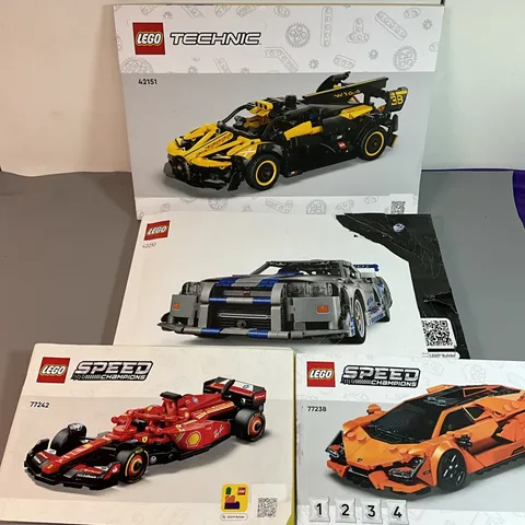 LEGO CAR ASSEMBLY MANUALS. (4) (J)