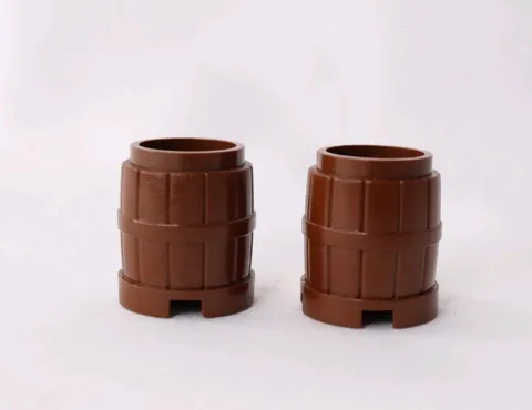 NEW Lego x2 Minifig Reddish BROWN BARREL Wood Pirate Castle Container 2x2x2