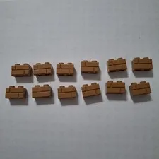 LEGO Medium Nougat Brick, Modified 1 x 2 with Masonry Profile Lot Of 12 98283