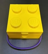Rare Lego x Target Yellow Brick Lunch Storage Box With Purple Strap Handle