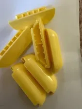 LEGO- NEW-#4045-BRIGHT LIGHT YELLOW- SLOPE SURVED 1 X 4 /ROUNDED ENDS-2 PIECES