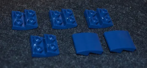 (6) 2x2 Dark Blue Inverted Rounded Bottom Bow Bricks ~ NEW Lego Parts ~