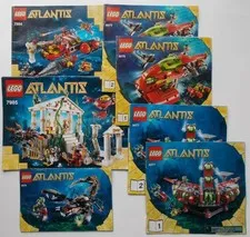 7 Lego Atlantis Manuals 7984, 7985, 8075 (1+2), 8076, 8077 (1+2) No Legos