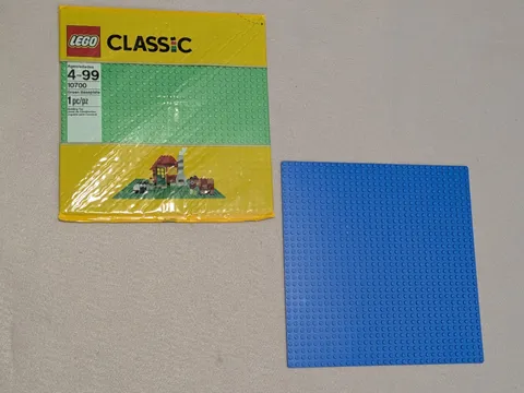Lego Green and Blue 32x32 10" Base Plate - Lot of 2