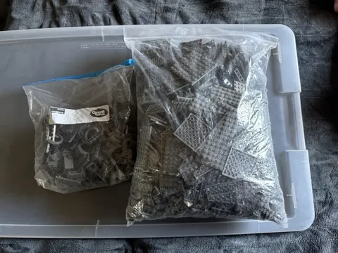 Lego Bulk Lot Of 5 Lbs Of Dark Grey Plates And Bricks