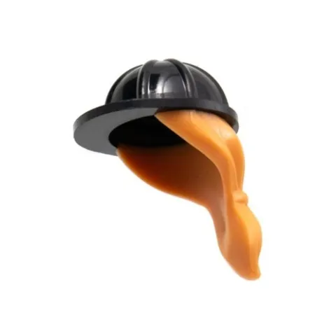 LEGO - Minifig, Helmet Construction with Molded Nougat Ponytail Hair Pattern