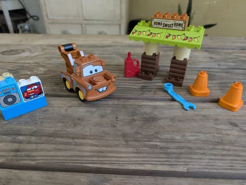 LEGO DUPLO Cars 10856 Tow Truck Mater Lightning McQueen 6pc Printed Lot