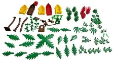 LEGO Vintage Jungle Pirates Foliage Lot - Palm Trees Leaves Bush Boats Monkeys