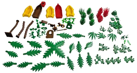 LEGO Vintage Jungle Pirates Foliage Lot - Palm Trees Leaves Bush Boats Monkeys