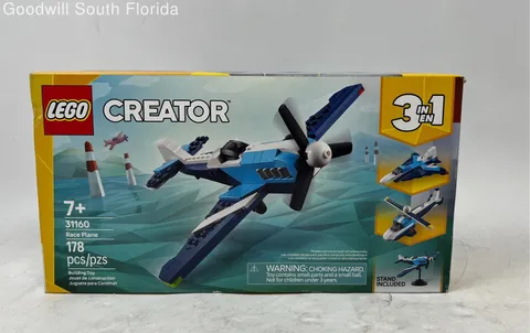 Lego #31160 Creator 3 In 1 Race Plane 178 Pcs Complete Set For Age 7+ With Box