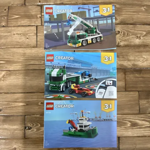 LEGO Creator Race Car Transporter 31113 Set of 3 Instruction Manual Booklets