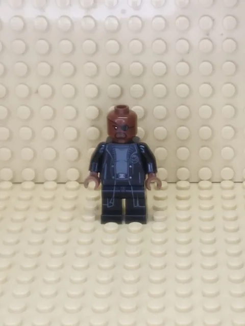 LEGO Marvel Iron Man #sh0585b - Nick Fury - Light Scratches/No Cracks