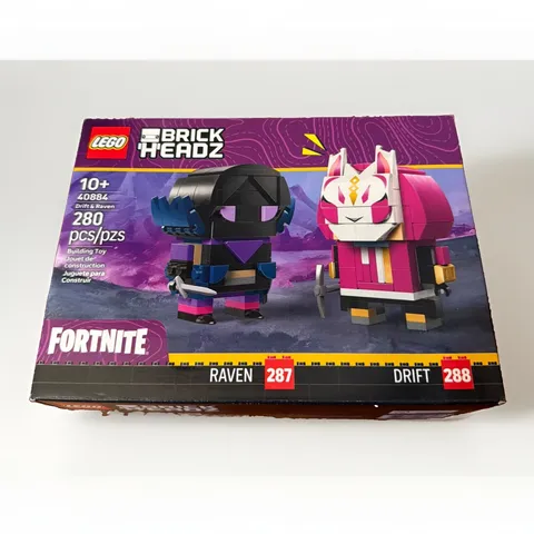 LEGO 40884 Brickheadz Drift & Raven Fortnite NIB New in Box
