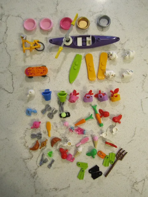 Large Lot 50 LEGO® Friends  accessories kayak and other stuff