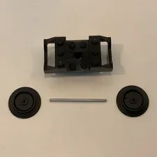 LEGO Train Wheel RC Holder with Black Wheels Metal Axle 2878c02 x1