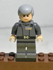LEGO Star Wars Grand Moff Wilhuff Tarkin - Dark Bluish Gray Uniform, Smooth Hair