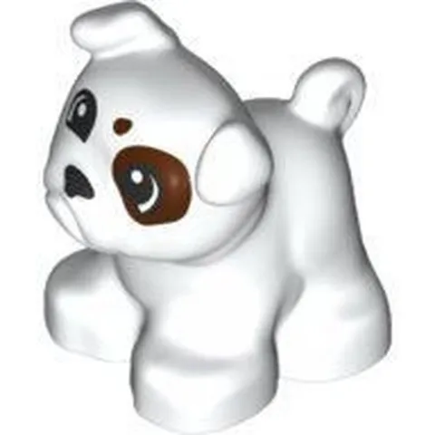 LEGO DUPLO Animal White Bulldog Dog With Patches Minifigure