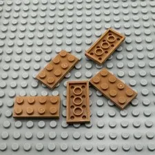 LEGO Plate - Medium Nougat - 2 x 4 - QTY x5