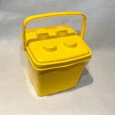 Lego Storage Bucket With Lid & Handle, YELLOW building bricks