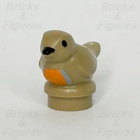 LEGO® Small Dark Tan Bird Animal Minifigure Part Orange Chest Pattern 41835pb05