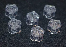 (6) 2x2 CLEAR Translucent Round Brick Bricks ~ New Lego Parts ~