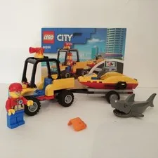 Set of 2 LEGO CITY 60286 Rescue Beach and 60284 Roadwork with Minifigures Manual