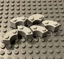 LEGO 6 Light Bluish Gray Round 2x2 Macaroni w Stud Notch 10188 4504 10178 3063b