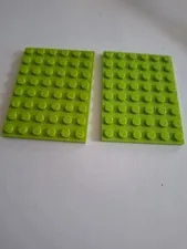 No 274.  2x Lego Board 6x8.  3036 Lime Green