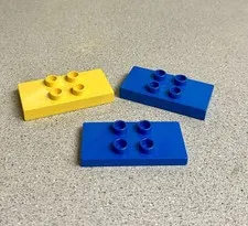 LEGO 2x4 Thick And Thin Plate with 4 Center Stud Part Lot of 3