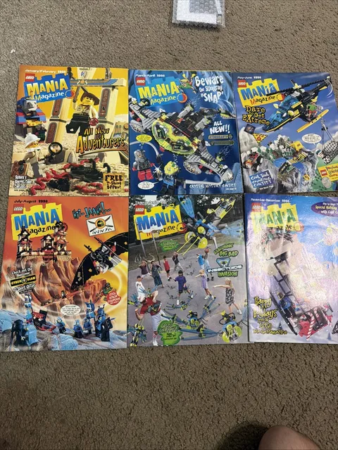 Lego Vintage 1998 Mania Magazines - Complete Year 6 Issues - Very Good Condition