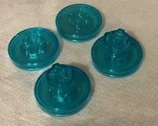 4 LEGO Dimensions Toy Tag Translucent Light Blue Generic for Gadgets ~