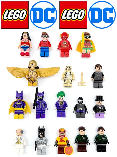 LEGO DC  (17) MINIFIGURE LOT * BATMAN ROBIN ALFRED WONDER WOMAN FLASH PENGUIN
