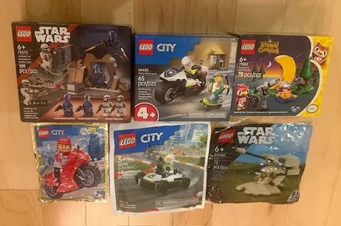 LOT  6 LEGO mini builds polybags Animal Crossing Star Wars City Technic