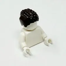 3595 LEGO Minifigure Hair Male Mohawk Coiled Smooth Sides Dark Brown Minifig (1)