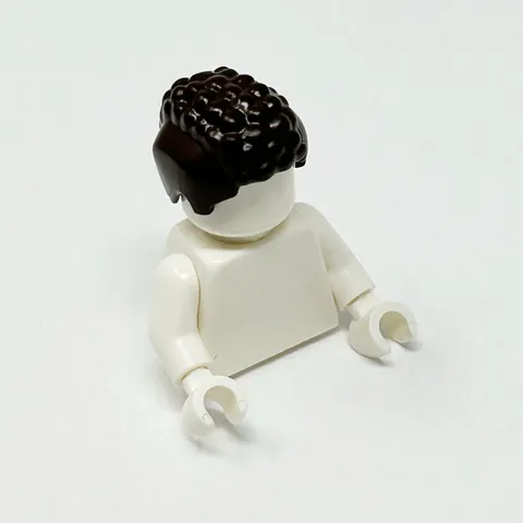 3595 LEGO Minifigure Hair Male Mohawk Coiled Smooth Sides Dark Brown Minifig (1)