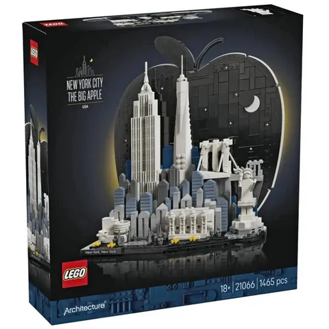 LEGO Architecture New York City The Big Apple Set 21066 Skyline Display 1465pc