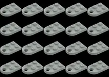 20 PCS NEW LEGO 3176 Plate, Modified 3 x 2 with Hole Light Gray