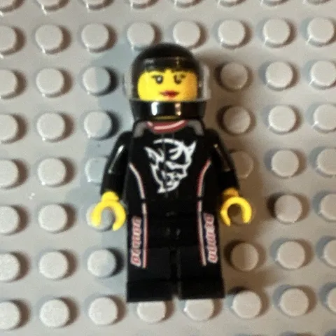 LEGO Racing Minifigure Black Racing Outfit with Helmet Plastic Character Figure