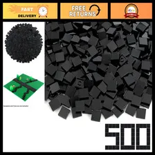 Bulk 500 Black 2x2 Flat Tiles - MOC Parts, Building Blocks for Smooth Walls & Fl