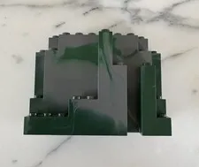 LEGO Part 6082pb01 - Rock Panel 4x10x6 Rectangular (BURP) w/Marbled Dark Green