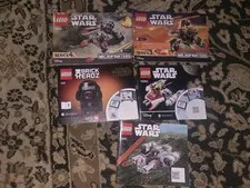 Lego Star Wars 5 Instruction Manual Lot Only Brick Headz Microfighters 