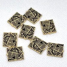 LEGO Parts - Tan Glass 1 x 2 x 2 Flat Front Newspaper - No 60601pb020 - QTY 8