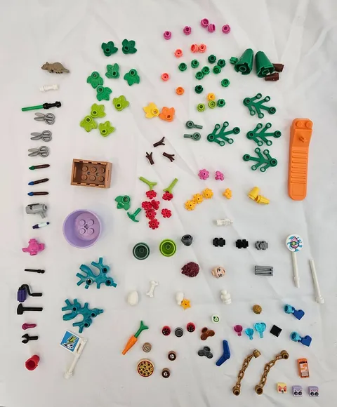 Lego accessory and foliage lot 120pc, Harry Potter, Friends, Disney's Frozen
