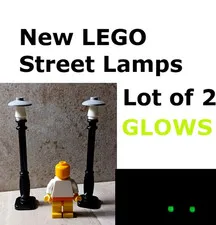 New LEGO Street Light Lamppost Lamp Road Sign Bulb Ball GLOWING glow in the Dark