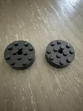 LEGO Brick 4 x 4 Round with Hole (87081) Black 2 Pcs