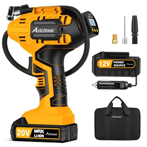 Avid Power Tire Inflator Portable Air Compressor 20V Cordless Car Tire Pump