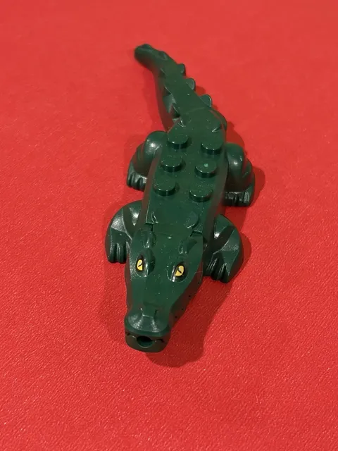 LEGO Green ALLIGATOR ANIMAL YELLOW EYES DARK GREEN Figure